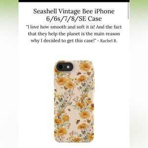 Pela case for iPhone 7/8. Unused. Bumble bee + yellow flower design.